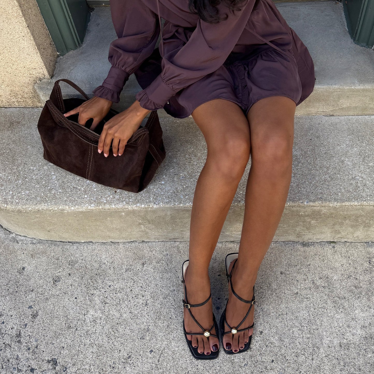 Mylee Black Leather Heels - BLACK LEATHER