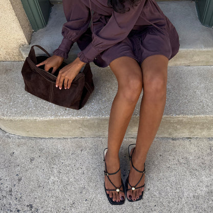 Mylee Black Leather Heels - BLACK LEATHER