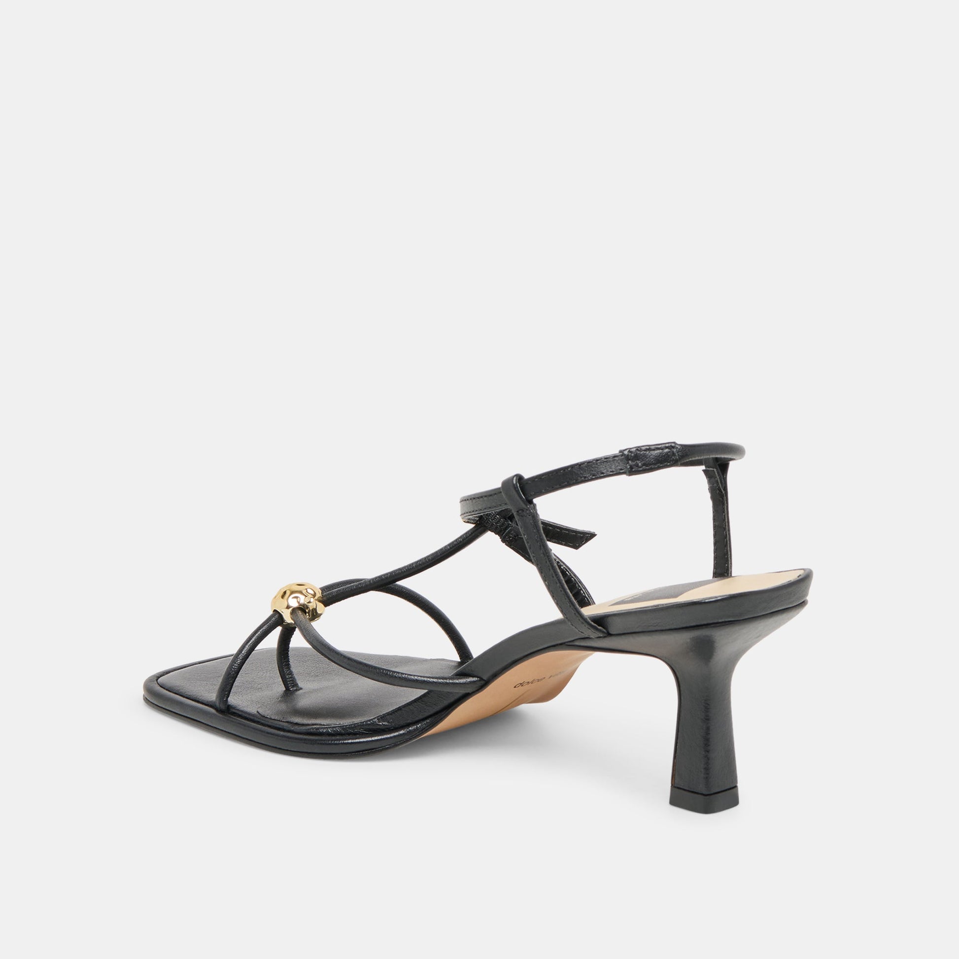 Mylee Black Leather Heels - BLACK LEATHER