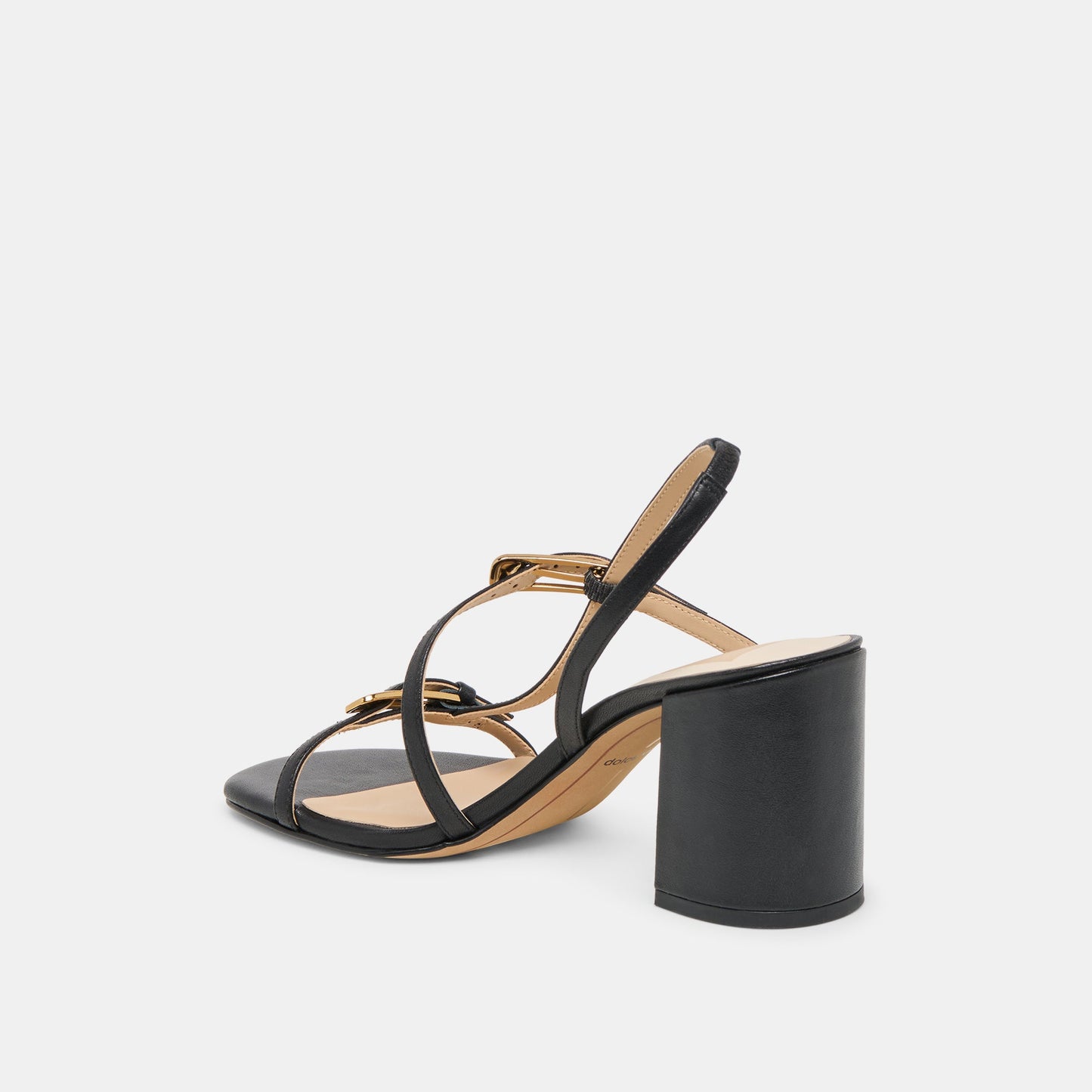 Faye Black Leather Heels - BLACK LEATHER