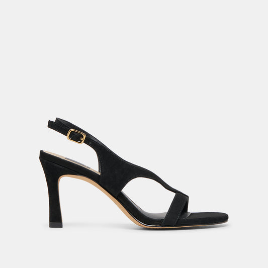 Izela Onyx Suede Heels - ONYX SUEDE