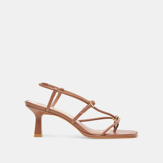 Mylee Cognac Leather Heels - COGNAC LEATHER