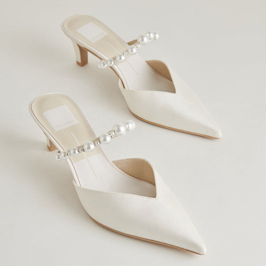 Kanika Pearl Mid Vanilla Pearl Heels - VANILLA PEARLS
