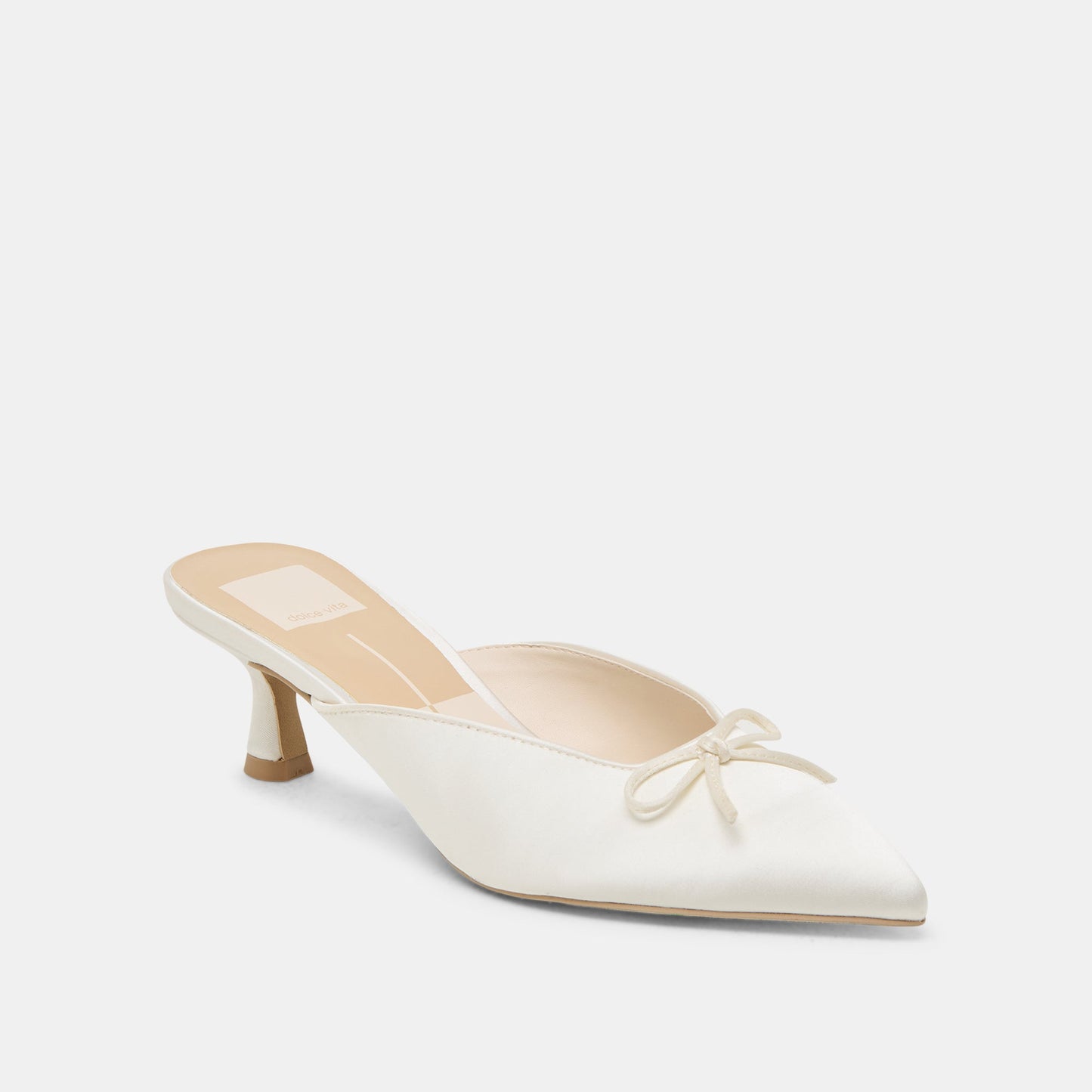 Cleo Off White Satin Heels - OFF WHITE SATIN