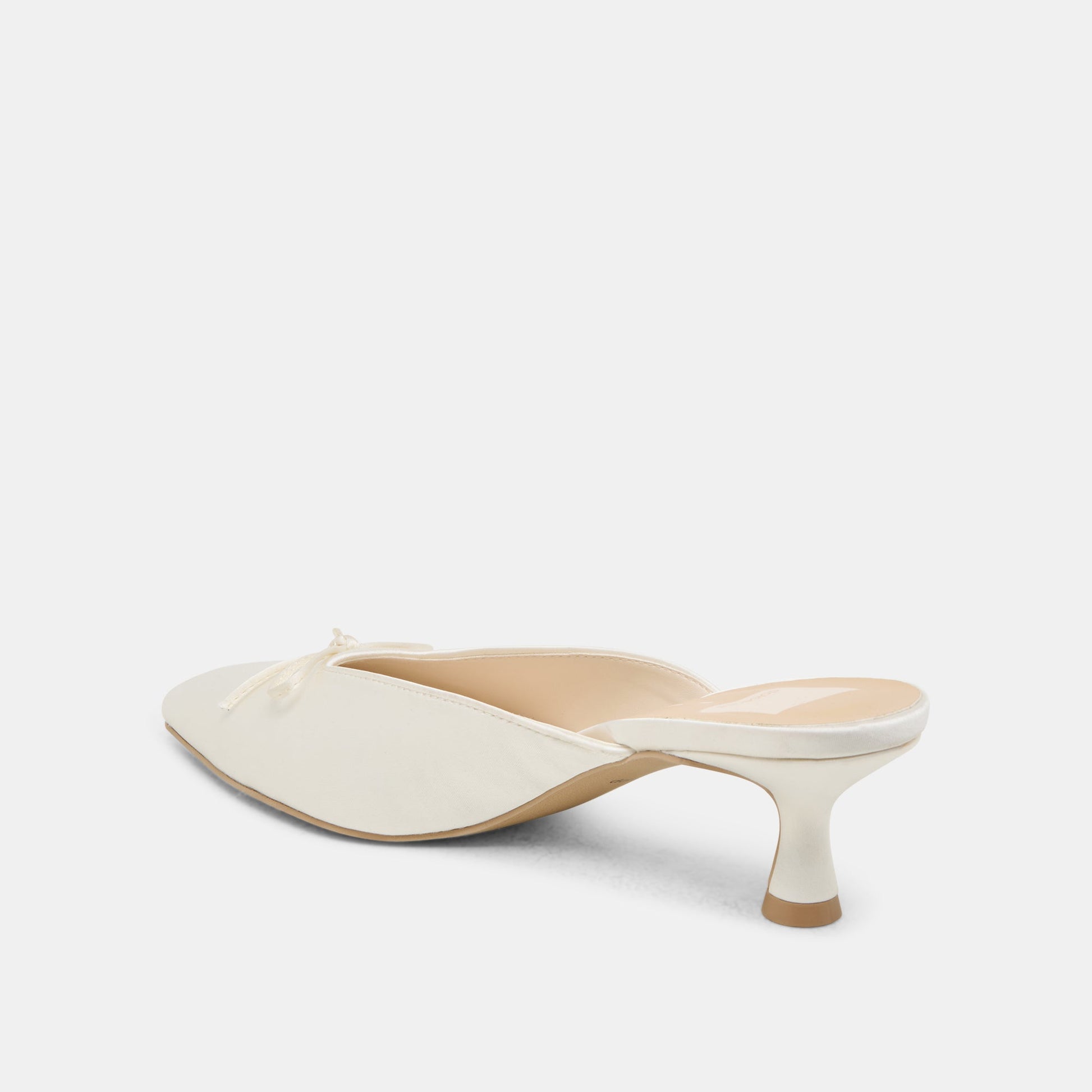 Cleo Off White Satin Heels - OFF WHITE SATIN