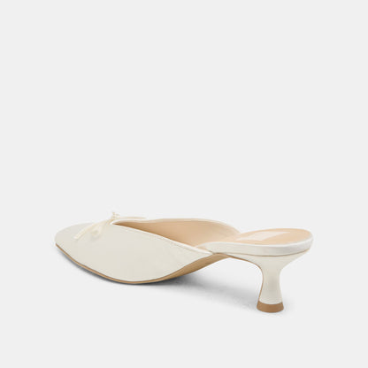 Cleo Off White Satin Heels - OFF WHITE SATIN