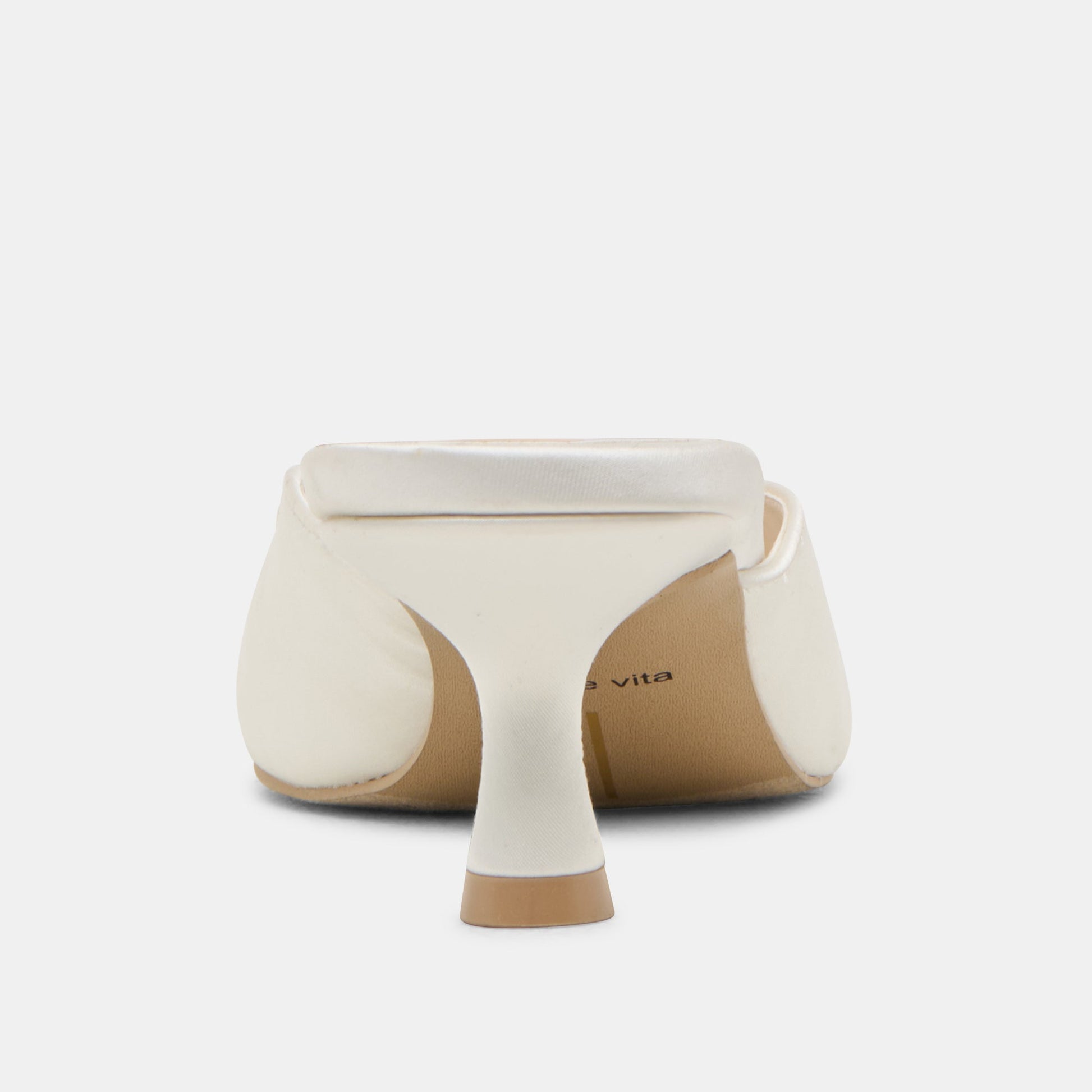 Cleo Off White Satin Heels - OFF WHITE SATIN