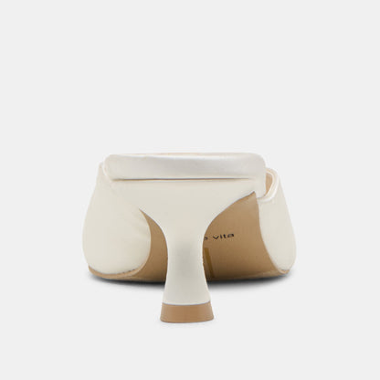 Cleo Off White Satin Heels - OFF WHITE SATIN