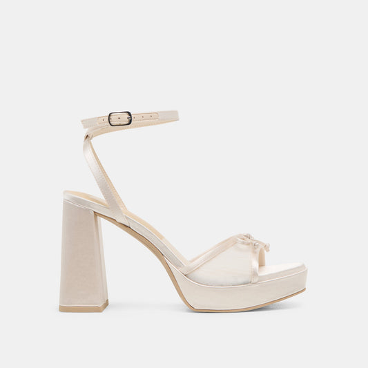 Pandor White Tulle Heels - WHITE TULLE