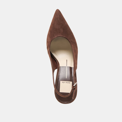 Elasi Dk Brown Nubuck Heels - DK BROWN NUBUCK