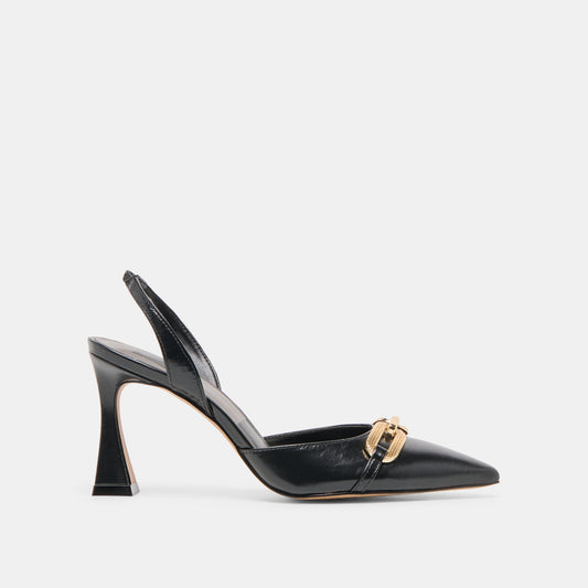 Malik Midnight Crinkle Patent Heels - MIDNIGHT CRINKLE PATENT