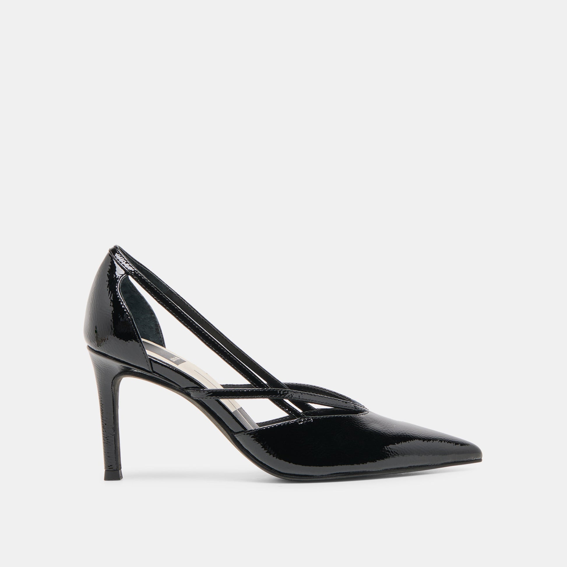 Kaine Midnight Crinkle Patent Leather Heels - MIDNIGHT CRINKLE PATENT LEATHER