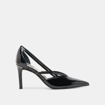 Kaine Midnight Crinkle Patent Leather Heels - MIDNIGHT CRINKLE PATENT LEATHER