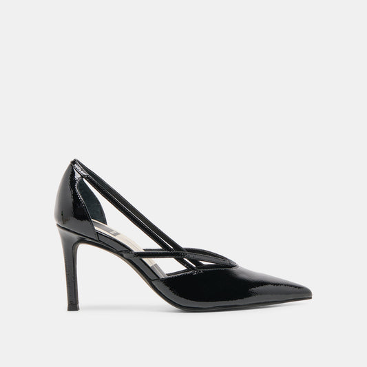 Kaine Midnight Crinkle Patent Leather Heels - MIDNIGHT CRINKLE PATENT LEATHER