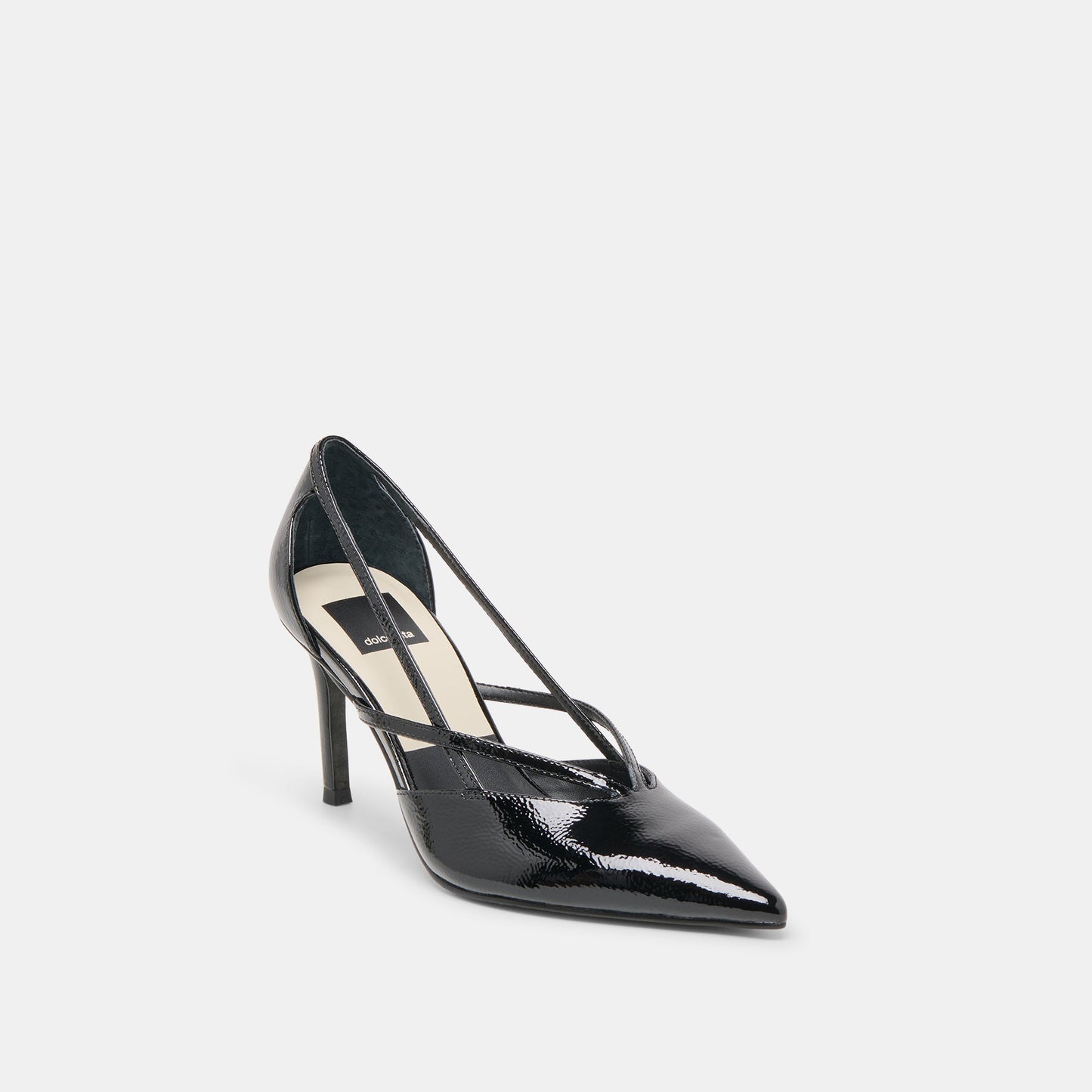 Kaine Midnight Crinkle Patent Leather Heels - MIDNIGHT CRINKLE PATENT LEATHER