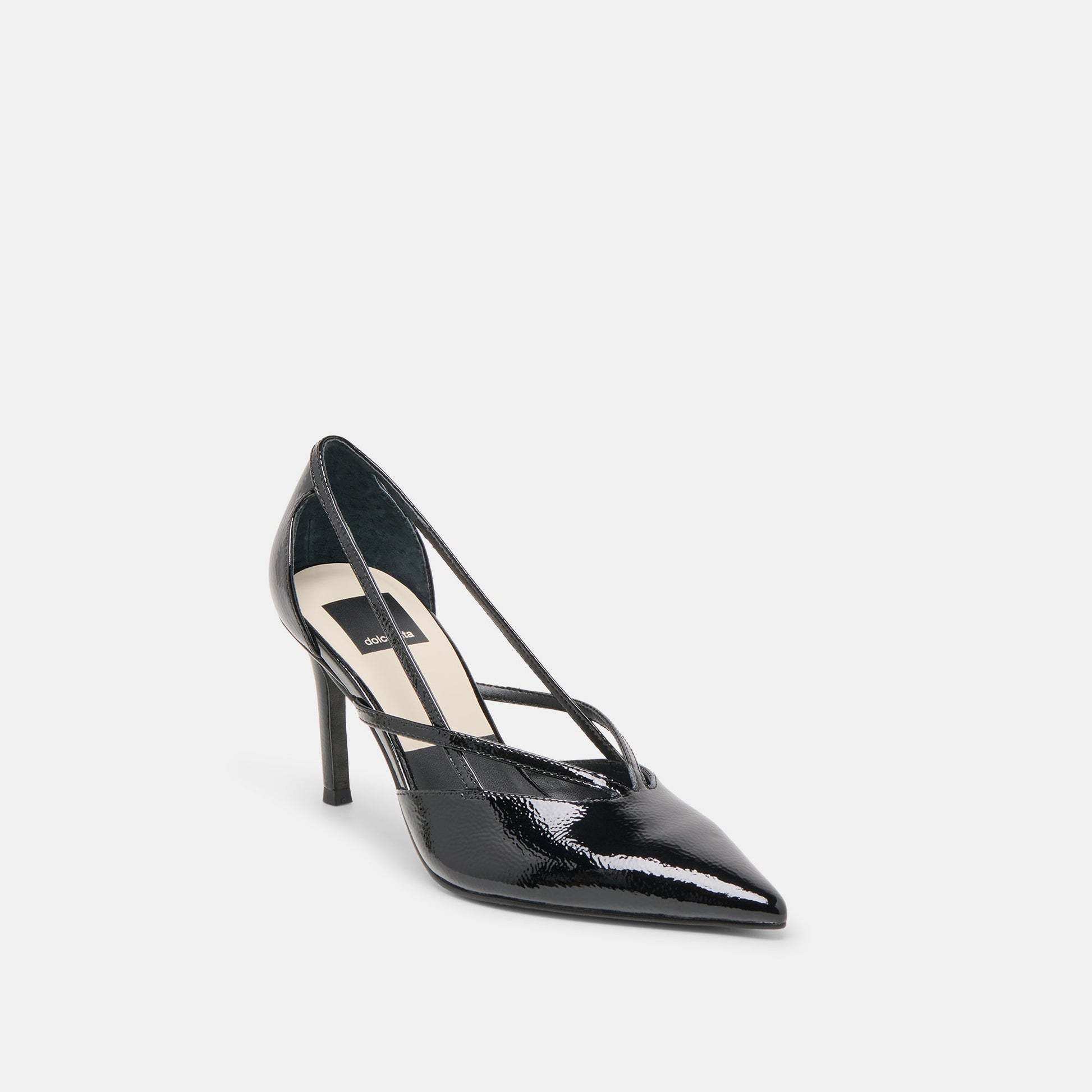 Kaine Midnight Crinkle Patent Leather Heels - MIDNIGHT CRINKLE PATENT LEATHER