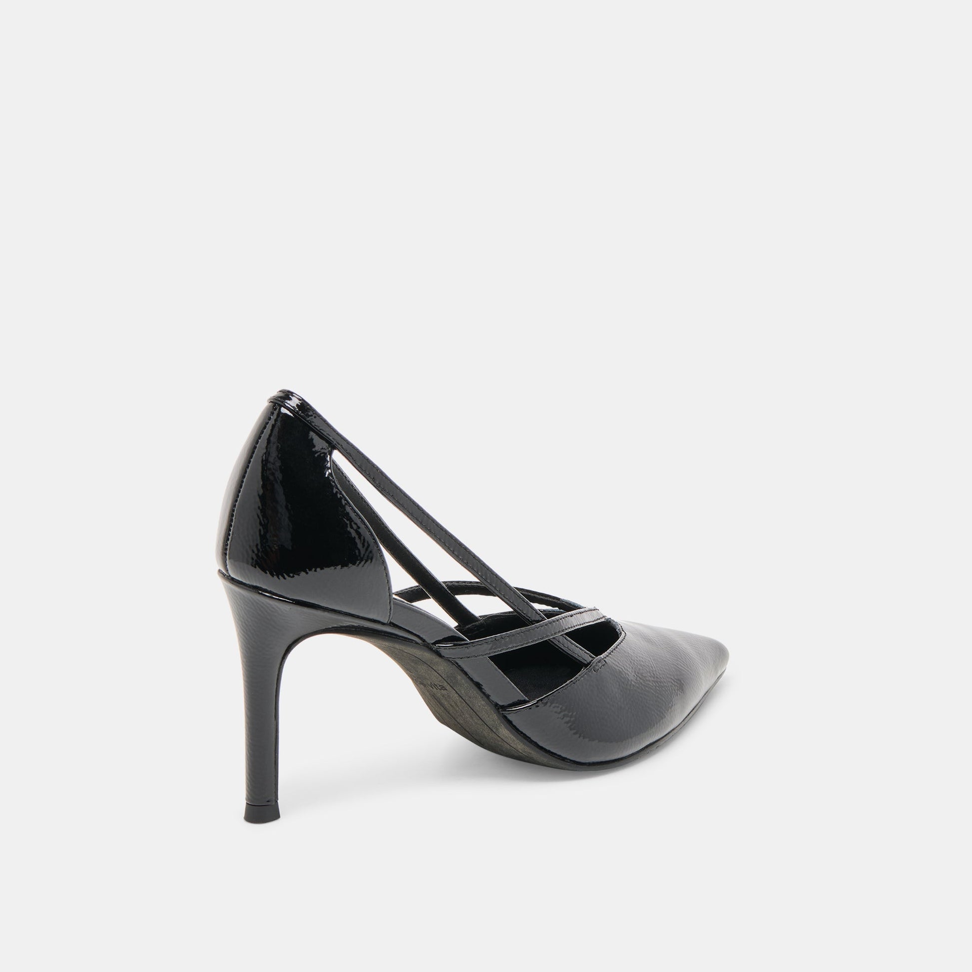 Kaine Midnight Crinkle Patent Leather Heels - MIDNIGHT CRINKLE PATENT LEATHER