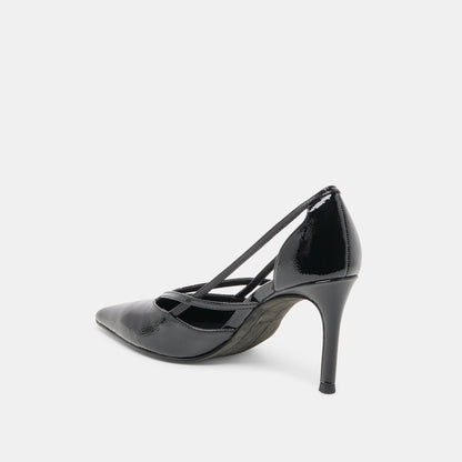 Kaine Midnight Crinkle Patent Leather Heels - MIDNIGHT CRINKLE PATENT LEATHER