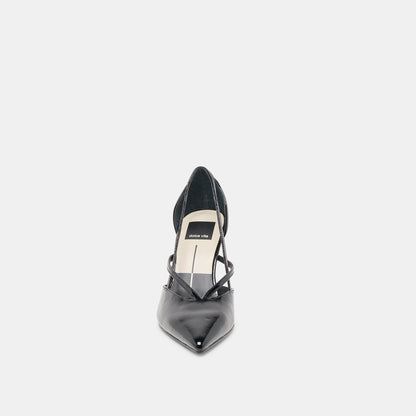 Kaine Midnight Crinkle Patent Leather Heels - MIDNIGHT CRINKLE PATENT LEATHER