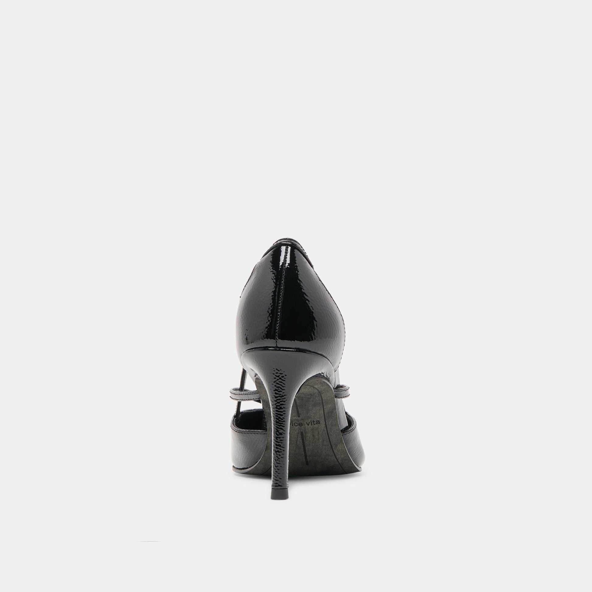 Kaine Midnight Crinkle Patent Leather Heels - MIDNIGHT CRINKLE PATENT LEATHER