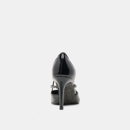 Kaine Midnight Crinkle Patent Leather Heels - MIDNIGHT CRINKLE PATENT LEATHER