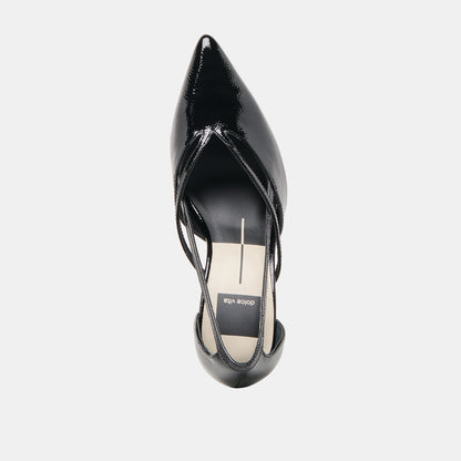 Kaine Midnight Crinkle Patent Leather Heels - MIDNIGHT CRINKLE PATENT LEATHER