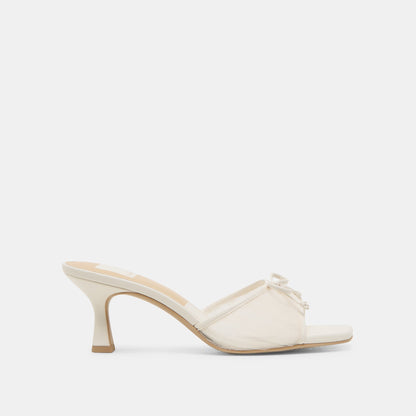 Galen White Tulle Heels - WHITE TULLE