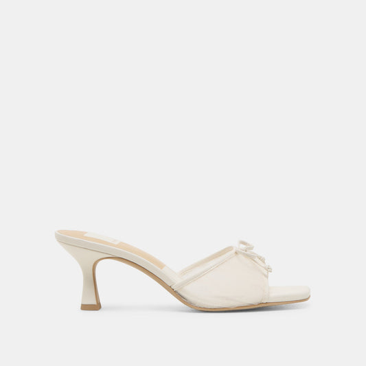 Galen White Tulle Heels - WHITE TULLE