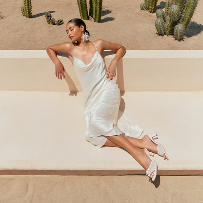 Galen White Tulle Heels - WHITE TULLE