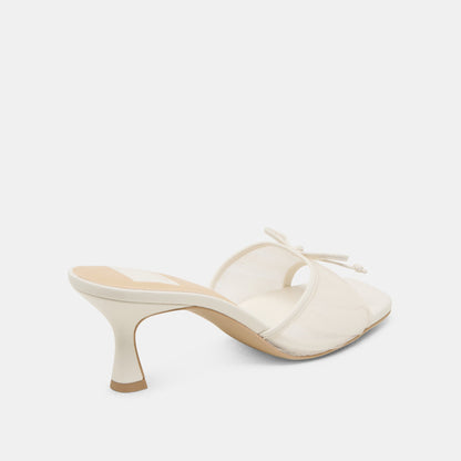 Galen White Tulle Heels - WHITE TULLE
