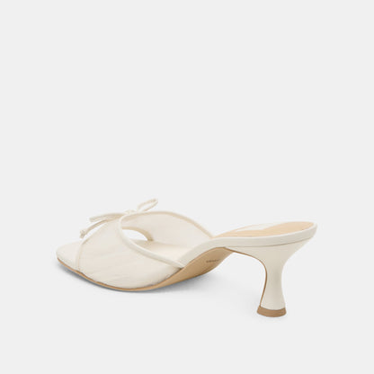 Galen White Tulle Heels - WHITE TULLE