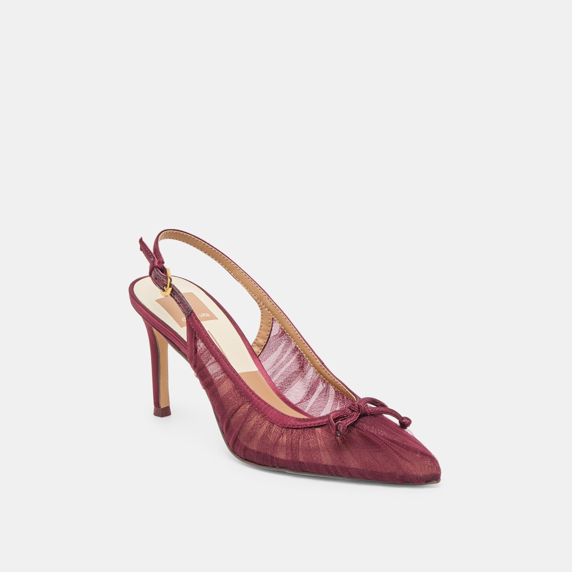 Yela Cranberry Tulle Heels - CRANBERRY TULLE