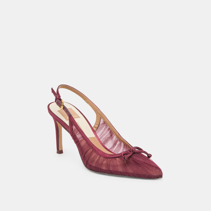 Yela Cranberry Tulle Heels - CRANBERRY TULLE