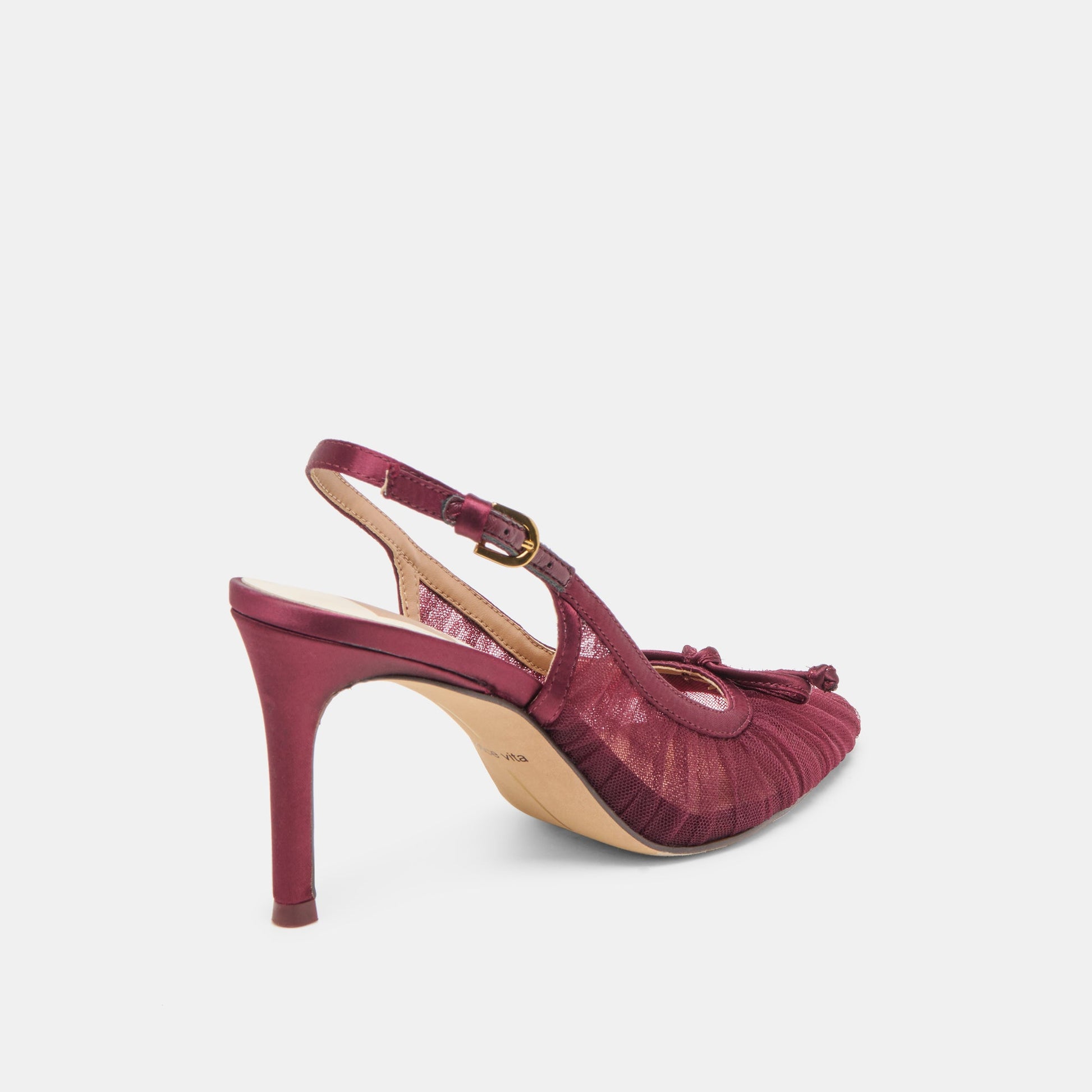 Yela Cranberry Tulle Heels - CRANBERRY TULLE