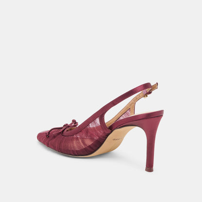 Yela Cranberry Tulle Heels - CRANBERRY TULLE