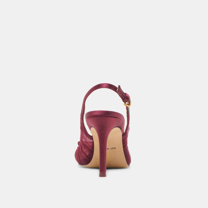 Yela Cranberry Tulle Heels - CRANBERRY TULLE