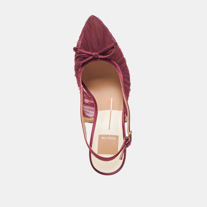 Yela Cranberry Tulle Heels - CRANBERRY TULLE