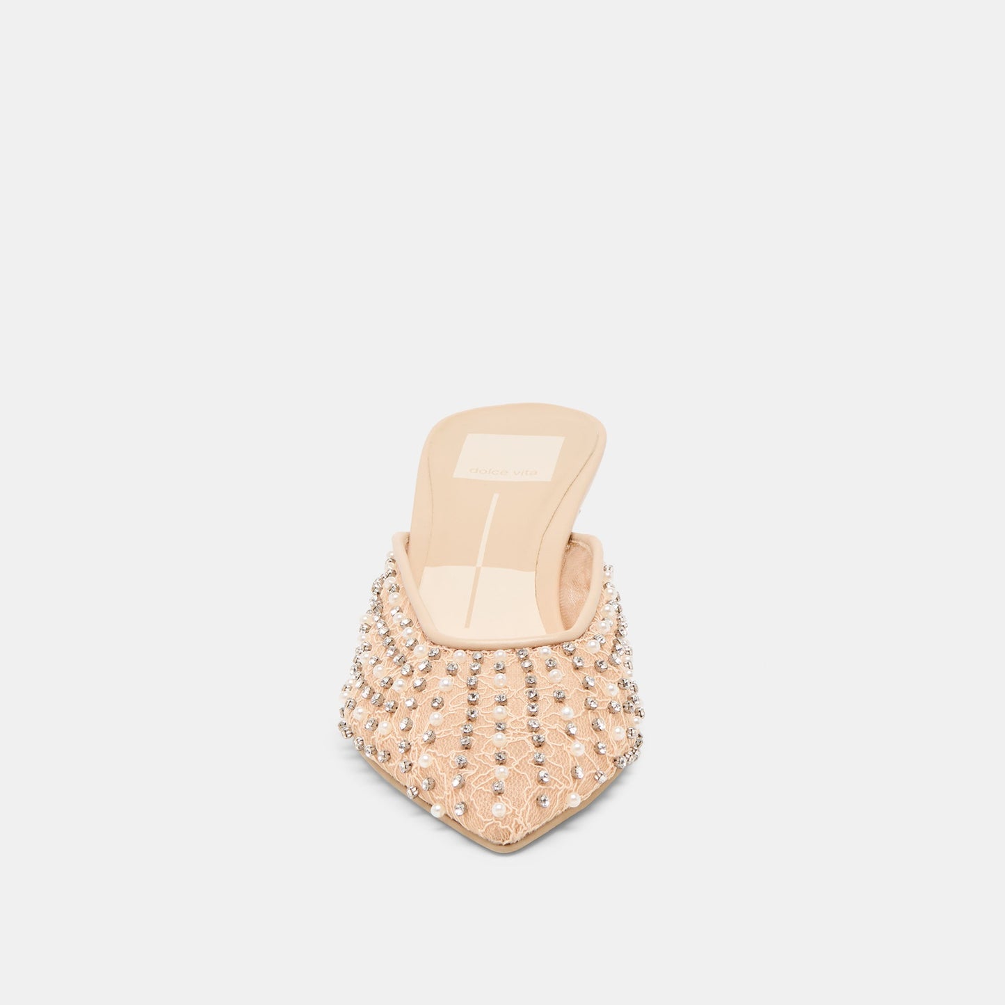 Cleo Pearl Blush Lace Mesh Heels - BLUSH LACE MESH