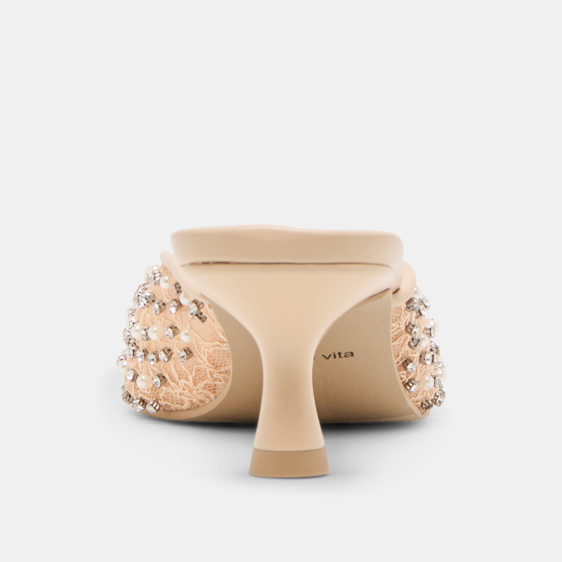 Cleo Pearl Blush Lace Mesh Heels - BLUSH LACE MESH