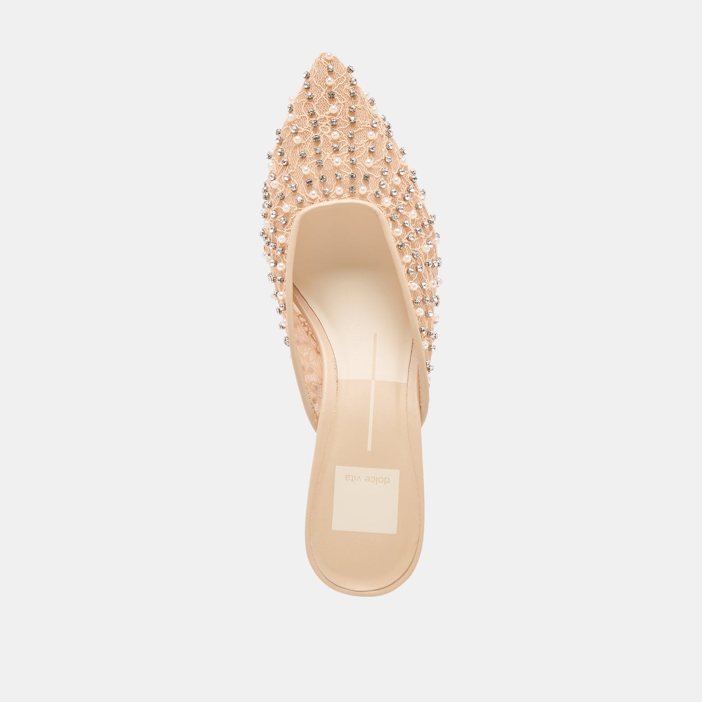 Cleo Pearl Blush Lace Mesh Heels - BLUSH LACE MESH