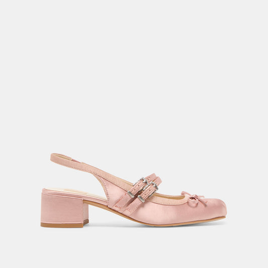 Loris Blush Satin Heels - BLUSH SATIN