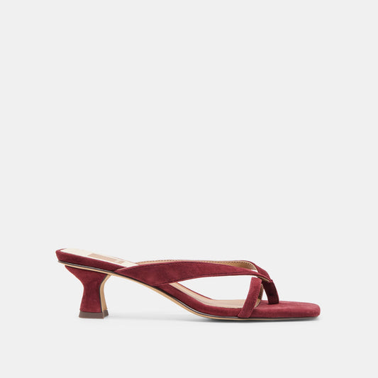 Brevel Oxblood Suede Heels - OXBLOOD SUEDE