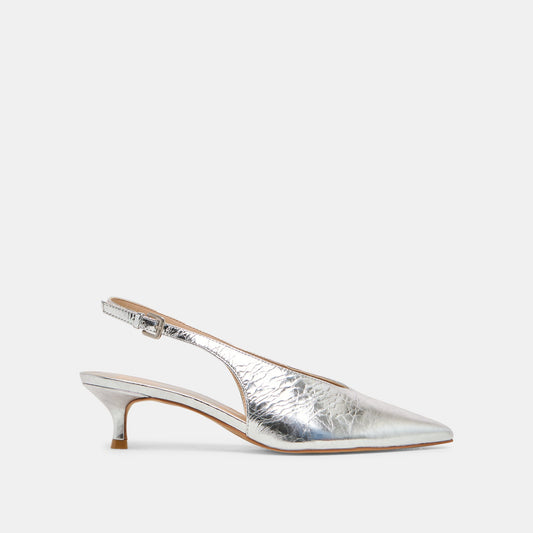 ALENNA HEELS SILVER DISTRESSED LEATHER - SILVER DISTRESSED LEATHER