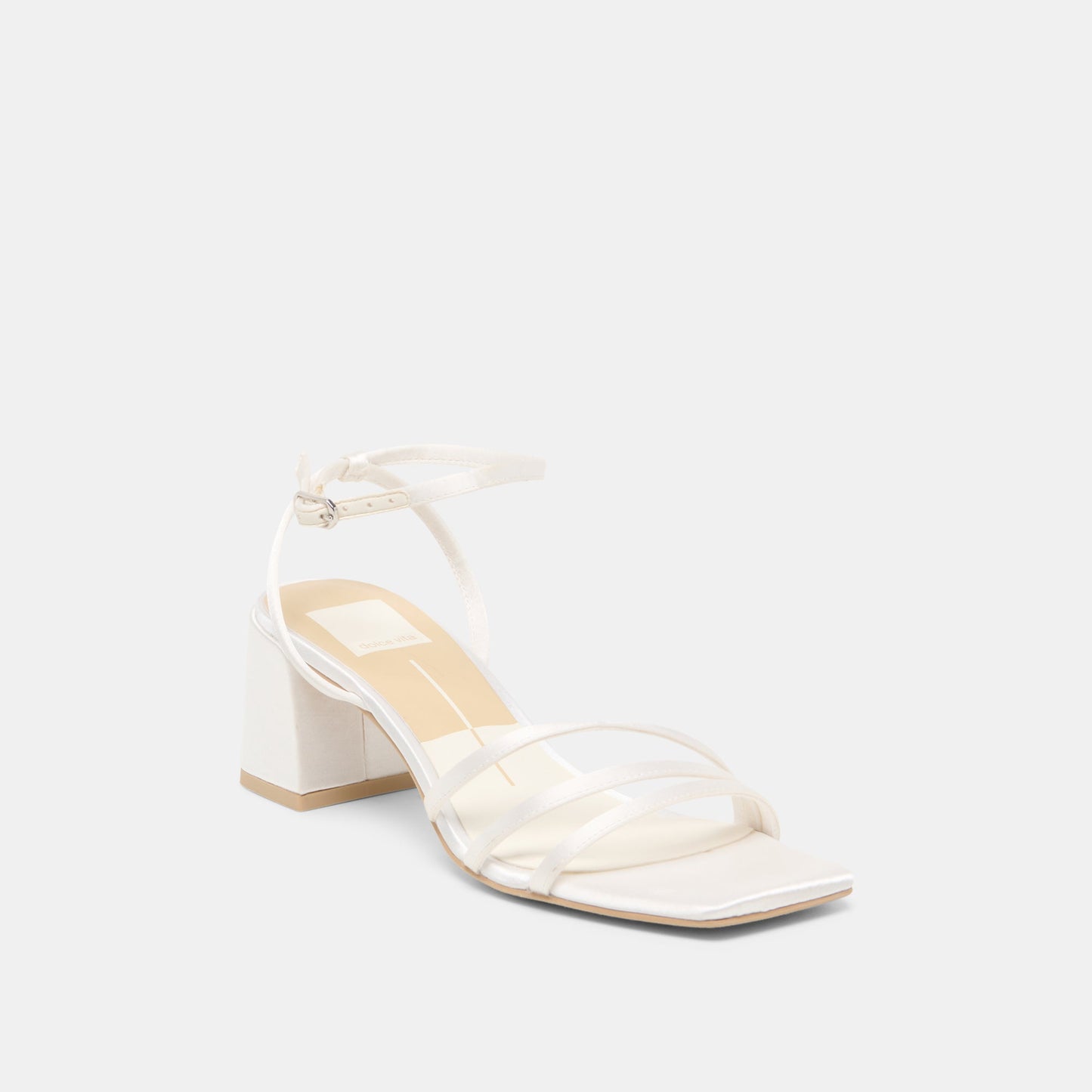 Ysabel True White Satin Heels - TRUE WHITE SATIN