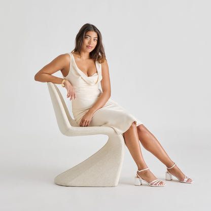 Ysabel True White Satin Heels - TRUE WHITE SATIN