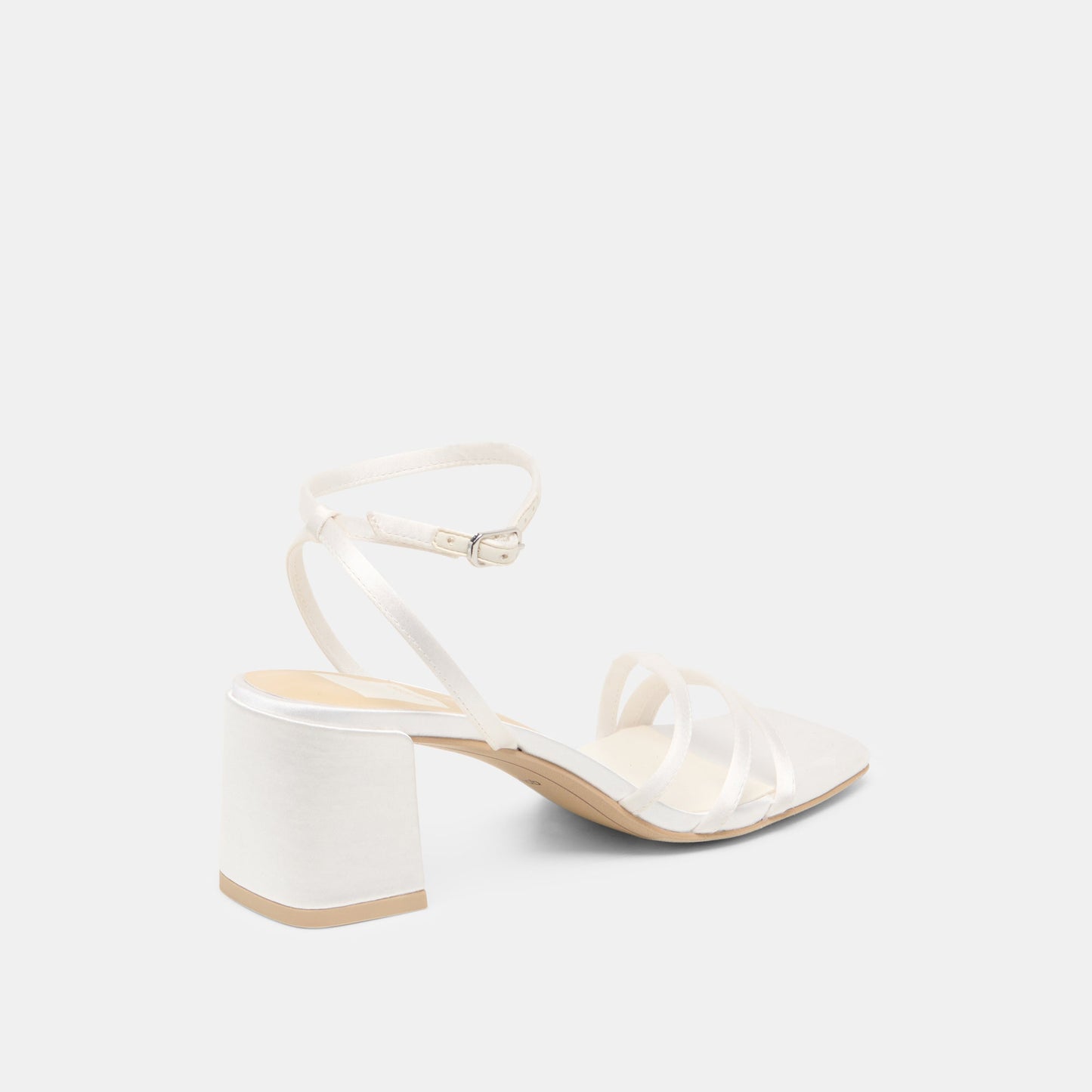 Ysabel True White Satin Heels - TRUE WHITE SATIN