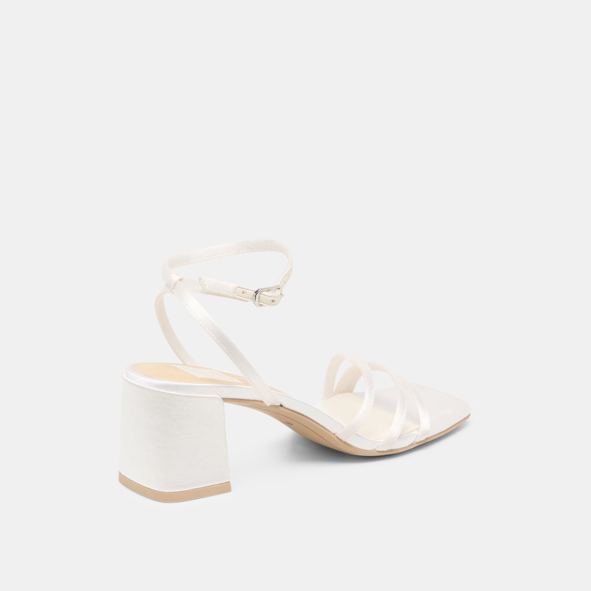 Ysabel True White Satin Heels - TRUE WHITE SATIN