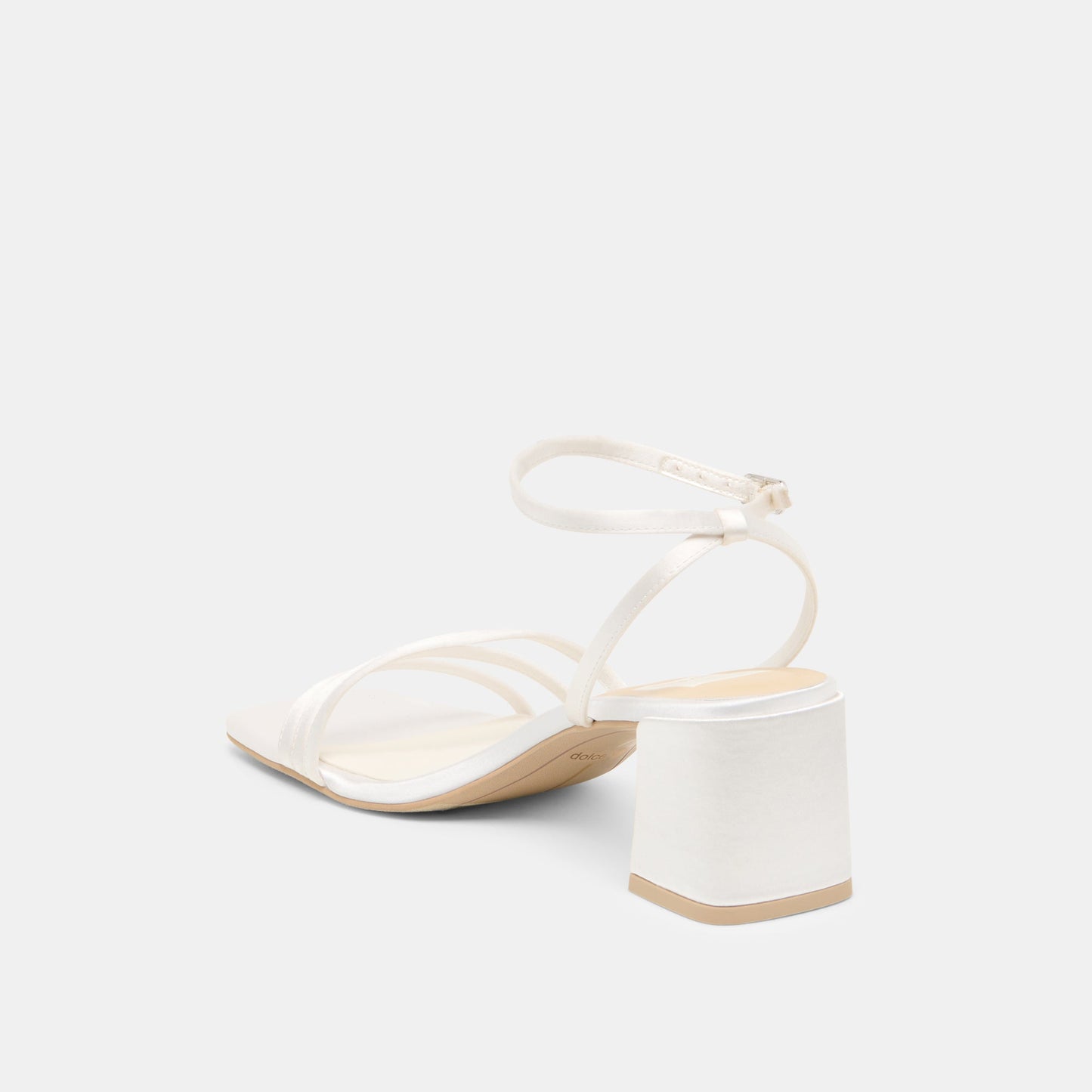 Ysabel True White Satin Heels - TRUE WHITE SATIN