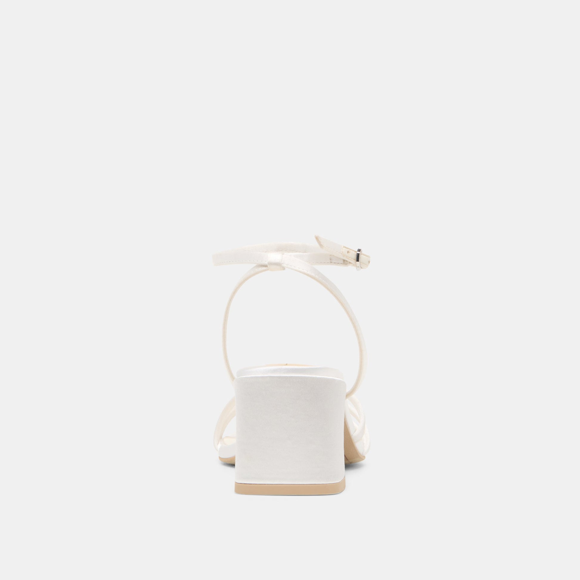 Ysabel True White Satin Heels - TRUE WHITE SATIN