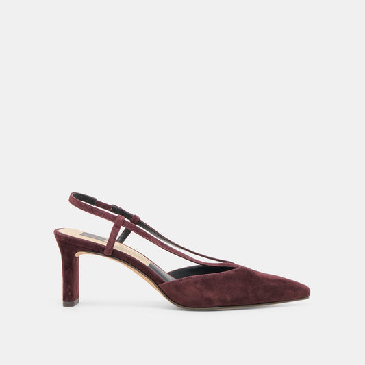 Ginay Mulberry Suede Heels - MULBERRY SUEDE